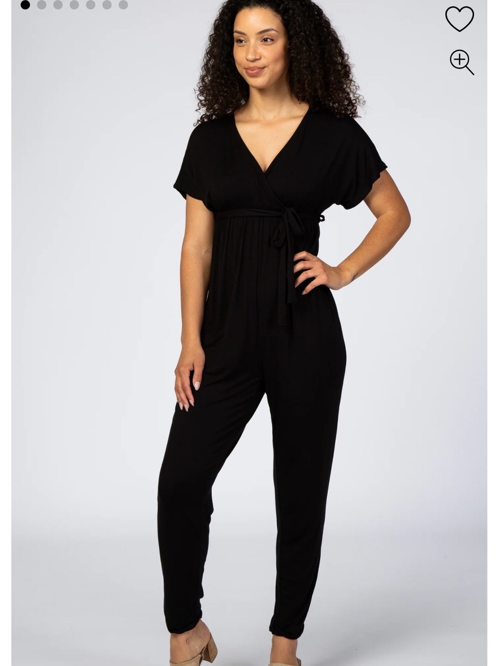 Pinkblush Black Wrap-Front Short Sleeve Jumpsuit